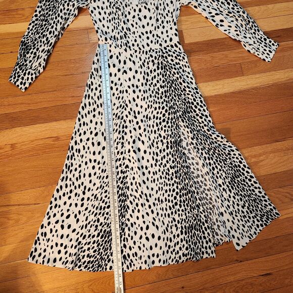 Reformation Alessi Dress in Cheetah, L/S Animal Print Midi Dress with Slit Sz 2 - Picture 10 of 14